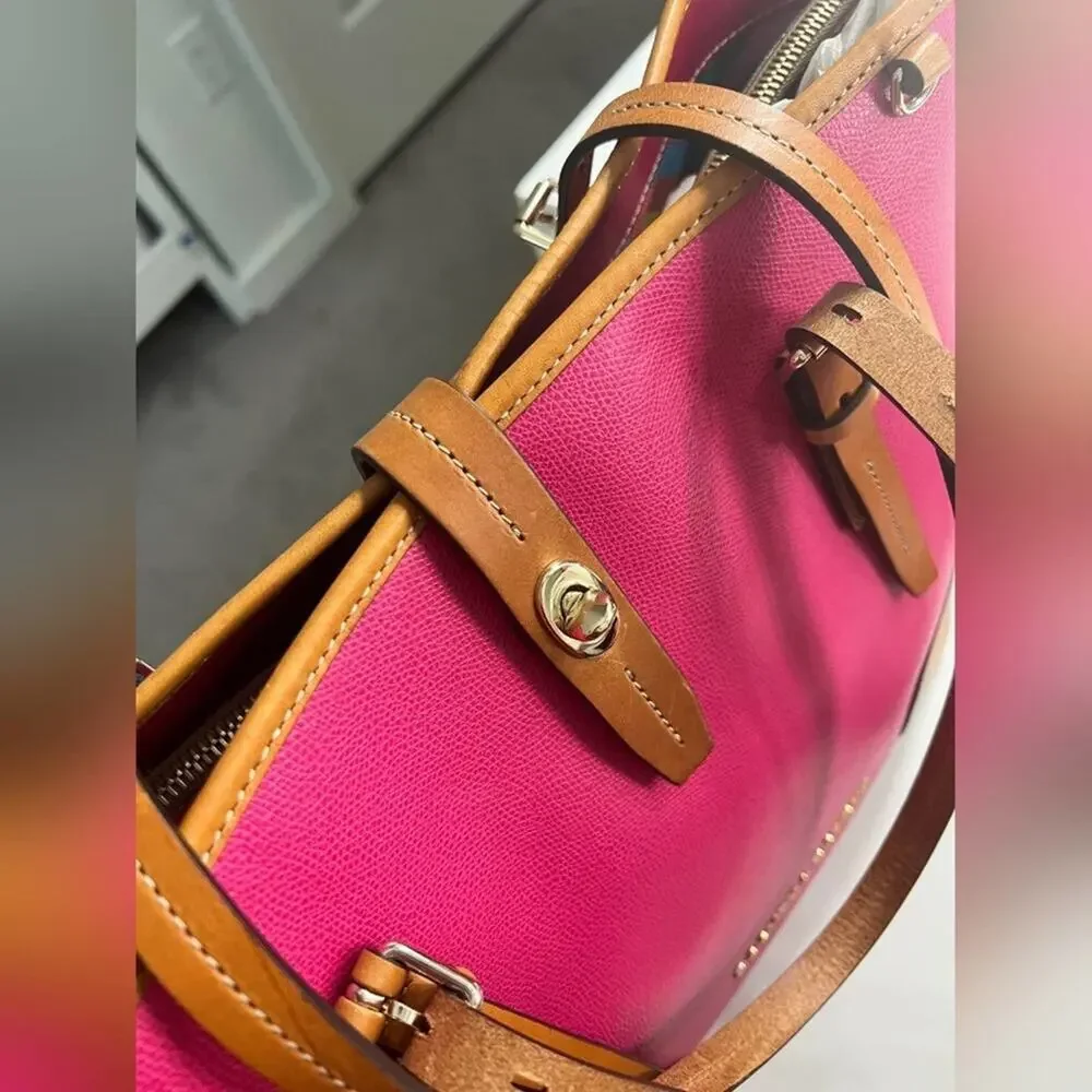 Dooney & Bourke Saffiano Fuscia Dover Tote - Hot Pink‎ purse new!!!